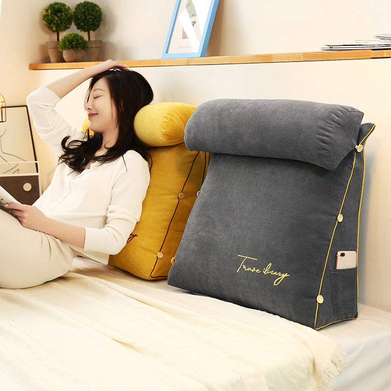 Bed Rest Reading Pillow For Home Office Sofa Bedside Waist Back