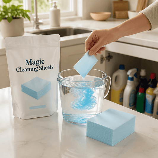 Magic Cleaning Sheets dissolving in water